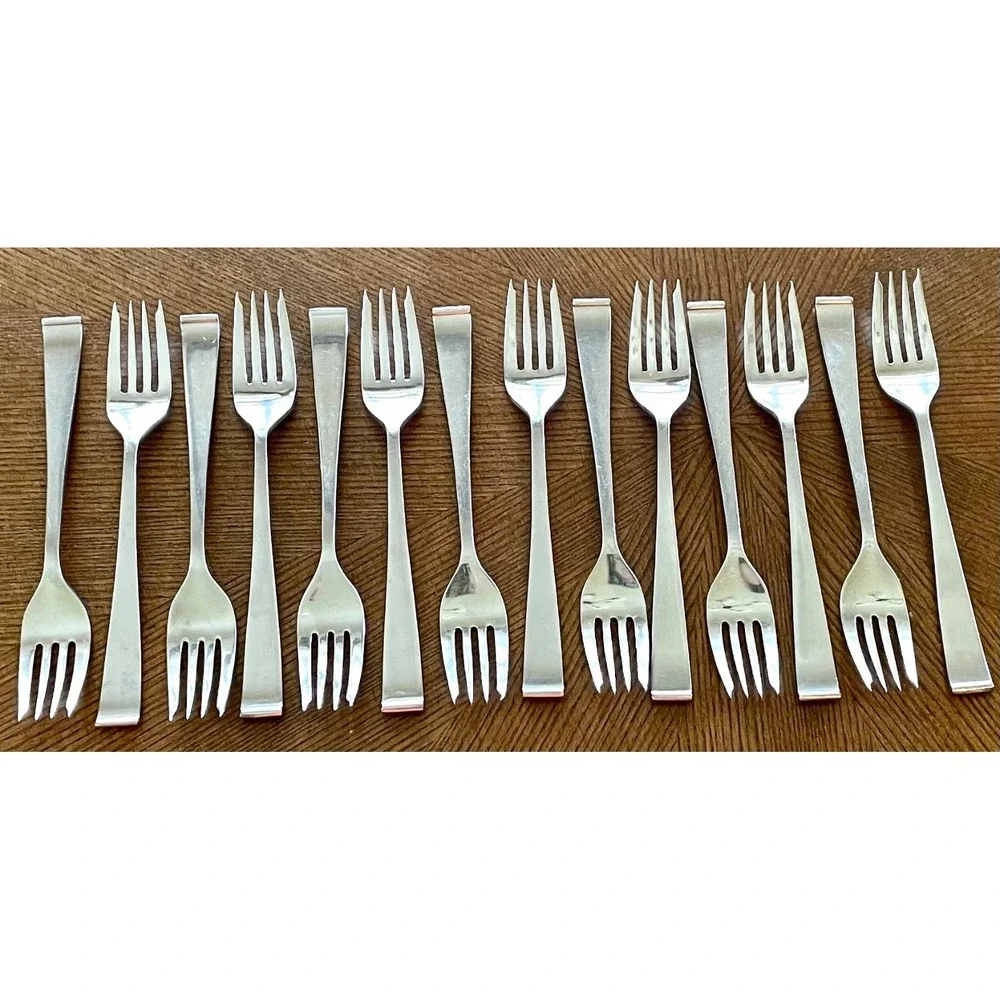 Lyon New Charm‎ Stainless Flatware Set 58 Pc Mid Century Atomic Serving Lot